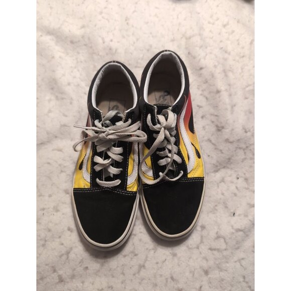 Vans Old Skool Low Top Lace Up Flame Skate Sneaker Shoes Womens 7.5 / Mens 6 - Picture 2 of 11
